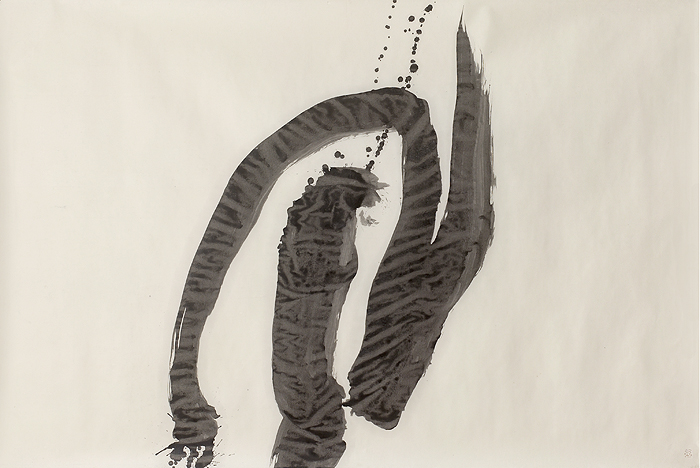 YU-ICH (Inoue Yûichi), kaze (wind), ink on paper, 145 x 218 cm, 1968, Catalogue Raisonné, Vol. I, # 68009