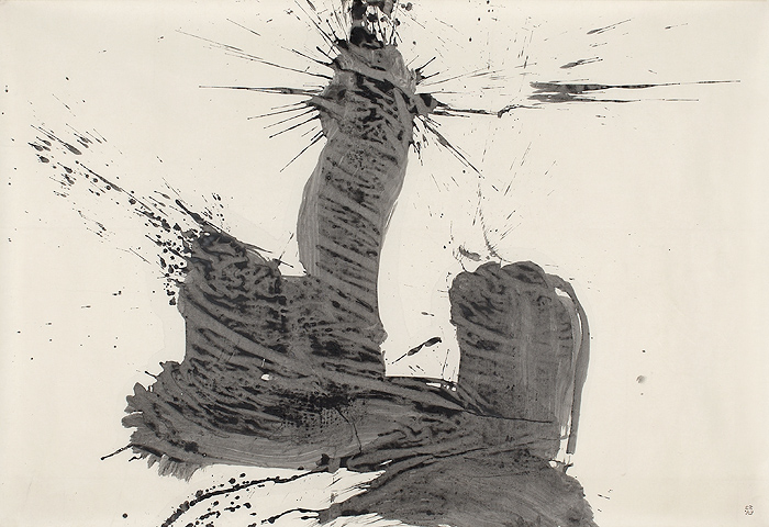 YU-ICH (Inoue Yûichi), tori (Vogel), 1978, Tusche auf Papier, 121 x 183 cm, Catalogue Raisonné, Vol. III, # 78019